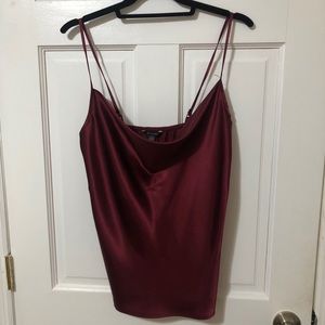 AE Cowl Neck Satin Tank Top